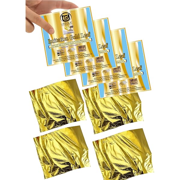Gold Leaf Sheets - 300-Piece Imitation Foil Set In Gold, Silver & Copper For Crafting & Gilding