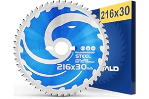 FALKENWALD ® Lama per sega circolare 216 x 30 mm ideale per acciaio – Lama per sega circolare 216 x 30 compatibile con Bosch GCM 8, Makita