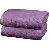 Amazon Basics Set de 2 serviettes serviettes de bain à séchage rapide - Lavande