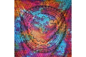 MOMOMUS Mandala Arazzo in tessuto - Tie-Dye, Cotone, Unico - Multicolore, 210x230 cm