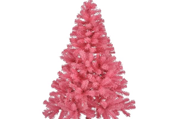 Rosa julgran gjord av plast med stativ, 150 cm