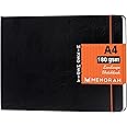 MENORAH Paper - A4 Sketchbooks For Artists - 180 Gsm (100 Pages/50 Sheets) - Hard Case Bound, Drawing Book, Size (21 Cm X 29.7 Cm) - Handmade - Landscape, Watercolor