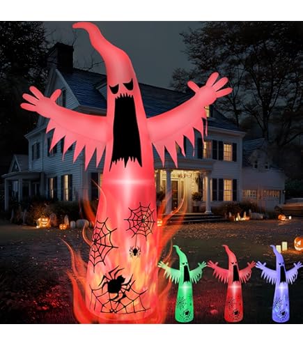 EBANKU Halloween Opblaasbare Spook 3,6 M Met LED Verlichting - Grote Tuindecoratie Voor Feest