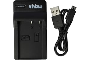 vhbw USB-laddare kompatibel med Casio Exilim EX-H15 HI-Zoom | Kamera videokamera / batteri – laddningsdocka, laddningsdisplay, 4,2 V