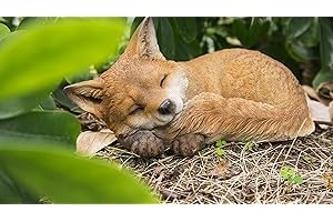 RUNADI Fox Pup Sleeping Statue, Resin