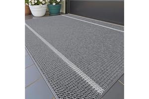 COLOR&GEOMETRY Zerbino Ingresso Esterno, 60x120 cm, Tappeto Ingresso Esterno Antiscivolo Lavabile, Zerbini per Ingresso Esterno, Zerbino Esterno per Terrazzo Giardino (Grigio)