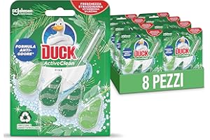 Duck Active Clean - Tavoletta Igienizzante WC, Profumo Pino, Formato Scorta da 8 Tavolette