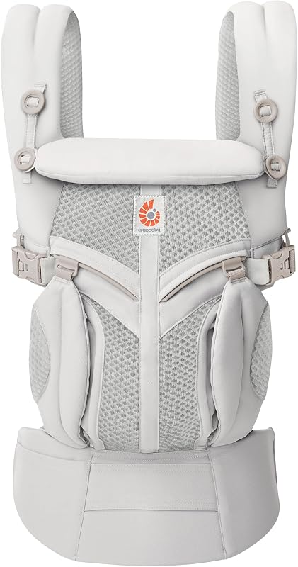 Ergobaby Portabebés, Omni 360 Cool Air Mesh de 4 posiciones para recién nacidos y niños pequeños (0-3 años), Portabebés ergonómico y mochila, Gris Perla