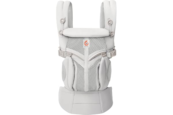 Ergobaby Porte-bébé Omni 360 Cool Air Mesh 4 positions pour nouveau-né à tout-petit (0-3 ans), porte-bébé ergonomique et sac à dos, gris perle