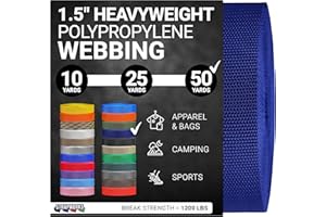 Strapworks Heavyweight Polypropylene Webbing - Heavy Duty Poly Strapping for Outdoor DIY Gear Repair, 1.5 Inches