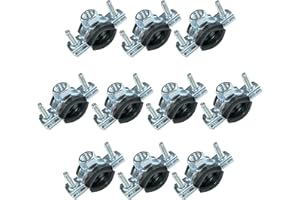 AERZETIX - Juego de 10 - Abrazadera isofónica - soporte de fijación con junta - para tubo Ø3/8'' 15-19mm - DIN EN 10111 - en acero galvanizado - para atornillar М8 - C49892