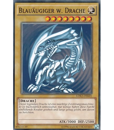Carta Yu-Gi-Oh! 'Dragón Blanco De Ojos Azules' - Edición Alemana, 1ª Edición, Near Mint, Del Structure Deck Blue-Eyes White Destiny