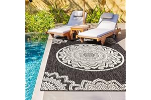 Montella Outdoor Rugs – Durable Artistry Soft Rugs for Patio, Balcony, Garden, Deck, Camping, Picnic – UV & Weather-Resistant – Easy to Clean – Polypropylene (Lotus - Dark Natural/Cream, 160x230)