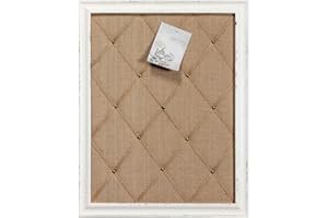 ‎SINTOSIN Sintosin Landhausstil Korkwand Pinnwand mit Holzrahmen 52 x 68 cm, Rustikales Ausführung Pinnwand Kork, Cork Notice Board, Memo Board Leinen Deko, Pinboard für Crafting