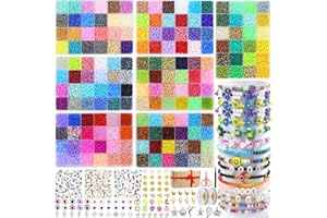 ‎VTSHENY 168 Farben 21826 Stück Perlen für Armbänder, Perlen Set 4mm Glasperlen zum Auffädeln, Rocailles Perlen Armbänder Schmuck Selber Machen Set mit Buchstaben Perlen für Machen Armband Halskette Ohrringe