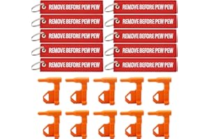 Ficero Kammersicherheitsfahne für Gewehr Handfeuerwaffen Schrotflintenpistole, 10 Kammer-Sicherheitsfahnen mit 10 leuchtend roten Tags, Remove Before Pew Pew