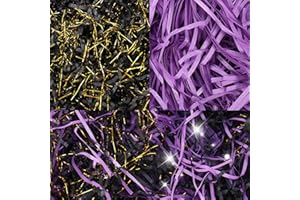 Meng Jiaran Glitter Shredded Tissue Paper for Hampers 200g Shredded Tissue Paper for Gift Boxes Wrapping, Tissue Filling Packaging Filler for Halloween Birthdays Christmas