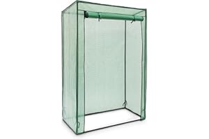 Relaxdays Gewächshaus für Tomaten 150 x 100 x 50 cm HxBxT, Schrägdach Foliengewächshaus mit PE Gitterfolie, grün