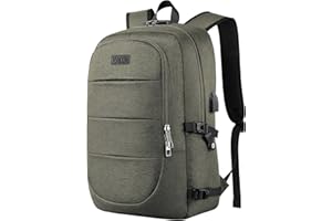 VSNOON Anti-Theft Laptop Backpack, 15.6-17.3 inch Business Laptop Rucksack Bag with USB Charging Port & Lock, Water Resistant Travel Backpack Computer Bag for Women Men