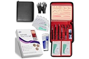 MJW Kit Pratica Di Sutura | Completo Kit di Sutura Kit Per Studenti Di Medicina | Veterinari Cuscinetto Per Sutura Di Silicone | Resistente Ottimo Regalo