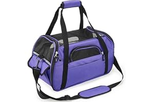 KAKA MALL Comodo trasportino per cani e gatti approvato per gli aerei, con morbide imbottiture laterali