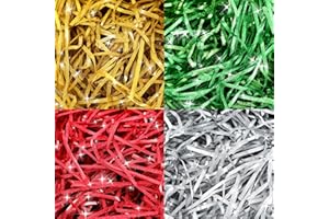 Candcamp 4 Pack Glitter Shredded Tissue for Hampers & Gift Boxes - 200 Grams Wrapping Paper Filler for Birthdays & Christmas
