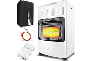 KESSER® Chauffage à gaz en céramique 4200 W avec régulateur de pression de gaz, tuyau de chauffage à gaz, chauffage au gaz, chauffage au gaz, brûleur en céramique infrarouge, bouteilles de gaz butane