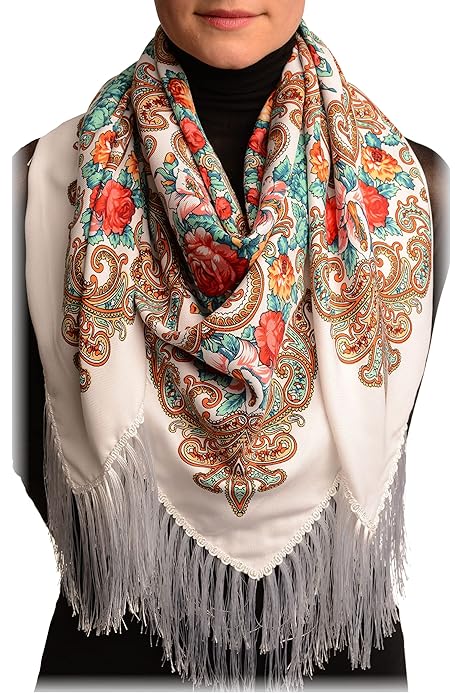 Sciarpa Scialli Pavlovo Posad Oro Nero Pawlow Pavlovo Posad Sciarpa Da  Donna, 100% Lana, Con