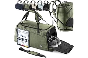 BEMAXX Sac de Sport Homme/Femme + Fonction à Dos, Compartiment Chaussures, Trousse Toilette | 40/60L Cabas de Fitness Voyage Bain Bagage Gym Football Basket-Ball Tennis Yoga Gym Boxe Entraînement Bag