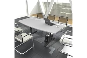 ‎WEBER BÜROLEBEN GMBH Weber Büroleben GmbH Easy Konferenztisch Bootsform 180x100 cm Lichtgrau Besprechungstisch Tisch, Gestellfarbe:Anthrazit