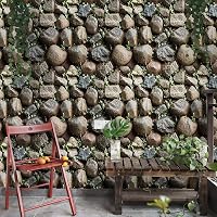 Wolpin Wall Stickers Wallpaper Decals Self Adhesive (45 x 500 cm) 3D Stone DIY, Stone Color