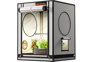 ‎SPIDER FARMER Spider Farmer Kleines Growzelt 60x60x80 cm für Aerogarden, mit Roll-up-Tür, Beobachtungsfenster, abnehmbarem Bodenblech, 2000D Mylar-Gewebe, für SmartG12 Hydroponisches Anzuchtsystem