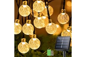 Sunlisky Solar Fairy Lights, 6.5 m, 30 LED Solar Fairy Lights Outdoor 8 Modes, Crystal Balls, Waterproof IP65, Fairy Lights, Outdoor/Indoor Lights for Garden, Patio, Balcony, Wedding, Easter