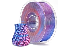 ELEGOO Filament PLA Soie 1,75 mm Bicolore Soie Bleu Magenta 1KG, Filament pour Imprimante 3D Brillant Précision Dimensionnelle +/- 0,05 mm, Bobine 1kg (2,2 lbs) Compatible avec Imprimantes 3D FDM