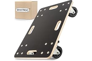 ‎OVITEC OVITEC Rollbrett Schwerlast | Extra leise Rollen | 400kg Belastung | mit 2 Festell-Bremsen und Tragegriffen | Hochwertiges Holz | Transportroller | Rollwagen für Pflanzgefäße