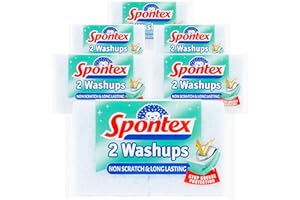 Spontex Non Scratch Washups Sponge Scourers - Pack of 6, Total 12