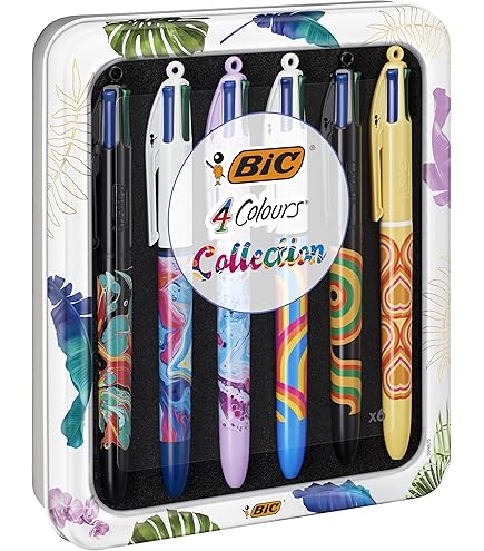 BIC BOTANICAL Retractable Ballpoint Pens Medium Tip Assorted