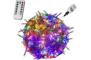 VOLTRONIC Guirlande lumineuse LED, intérieur et extérieur, IP44, choix du modèle et de la couleur, 600 LED, multicolore, télécommande