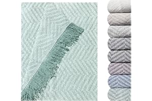 GFD Textiles - Colcha Multiusos Espiga Verde (230x260 cm) – Manta Gran Sofá, Cubrecama Cama Doble & King Size | Protector Sofá Grande & Plaid Decorativo Extragrande