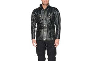 Bikers Gear Australia Klassischer Vintage-Stil, gewachst, Trail-Blazer, Leder, Retro-Motorradjacke mit CE1621-1, 5-teiliger abnehmbarer Rüstung