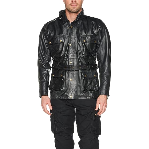 Bikers Gear Australien Motorradjacke Vintage - Gewachstes Leder, Mit CE Protektoren