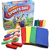 KreativeKraft Sports Day Kit | Giant 18 Pieces Mega Set For Traditional Outdoor Lawn Games & Garden Races Includes Sack Race,