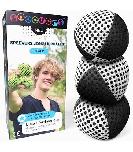 Cascade Lot De 3 Balles De Jonglage En Daim Pro 110 G – Idéales Pour Débutants Et Jongleurs Confirmés (Vert/Noir)