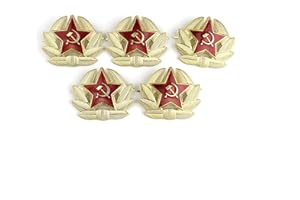 HEKA NATURALS Insigne Militaire de l'URSS - Broche militaire Kokarda, Insigne amovible des Soviétiques russes, Cocardes de métal pour chapeau de cosaque | Ensemble de 5