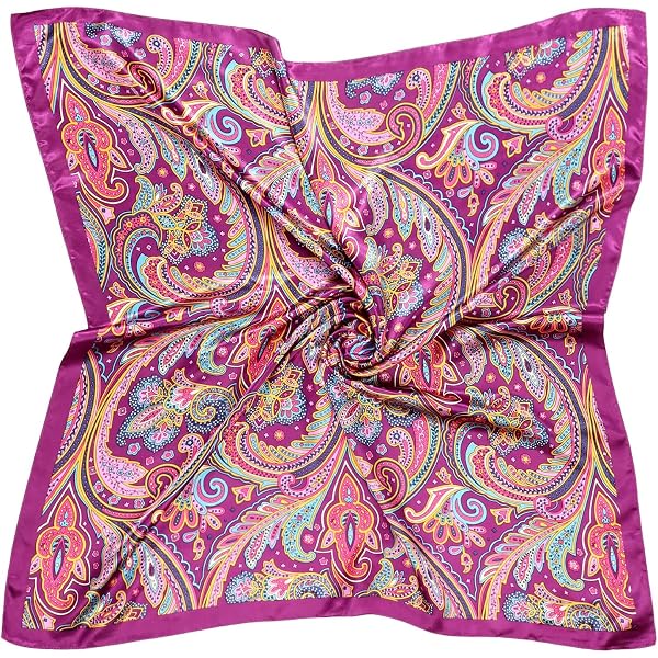 Foulard En Soie Polyester 70x70 Cm - Bandana Carré Multi-usage - Cadeau élégant Pour Femme (Noir Et Blanc)
