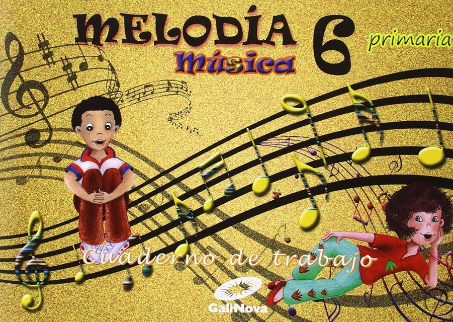 Portada de Melodía, Música, 6º Primaria : cuaderno
