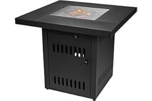 Ultranatura Ambiente Cube Kohle Table à feu avec Charbon de Bois et briquettes de Charbon de Bois avec Grille pour grillades et Barbecue Transformable en Table de Jardin avec Plateau Complet