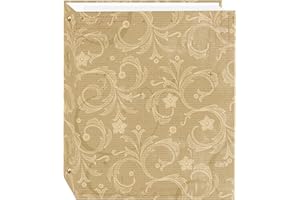 PIONEER PHOTO ALBUMS Pioneer Álbum de Fotos de 100 páginas de Piel sintética con Cubierta Dorada y 3 Anillas, álbum magnético