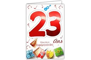 AFIE 69-2125 Carte Anniversaire 23 ans Jeune Homme Femme - Clé Clef Liberté Bonheur Indépendance