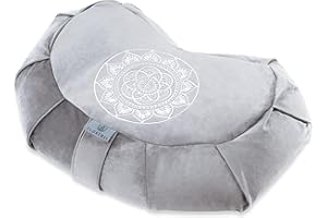 Florensi Meditation Cushion - Comfortable Floor Pillow - Traditional Tibetan Meditation Pillow & Bench with Beautiful Velvet Cover - Large Floor Cushion Seating for Adults - Yoga Buckwheat Bolster